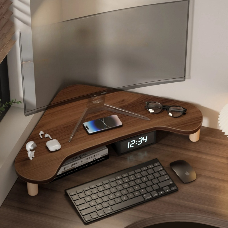 Monitor Riser Stand - Köşe Bilgisayar Sehpası, Masa için Üçgen