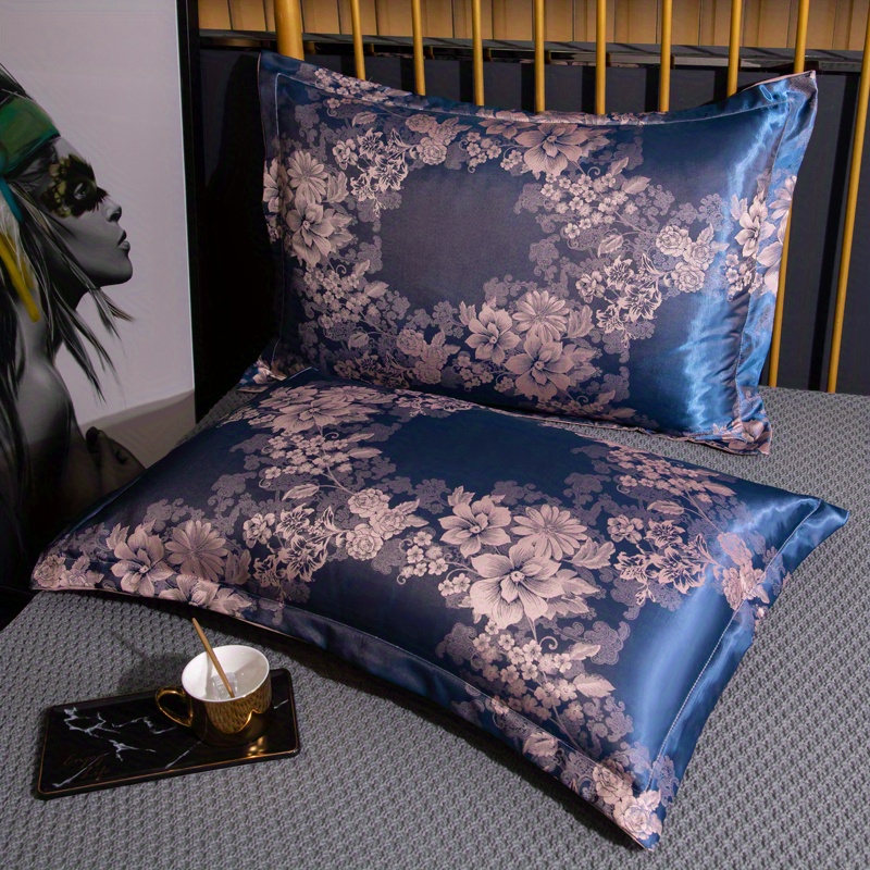 Home Office Guest Room - 2 adet Lüks Saten Jakarlı Yastık