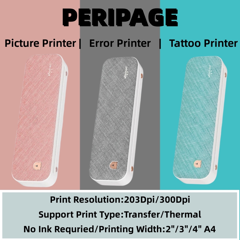 Laser Printer Home - Peripage Taşınabilir A4 Yazıcı Dövme yazıcı