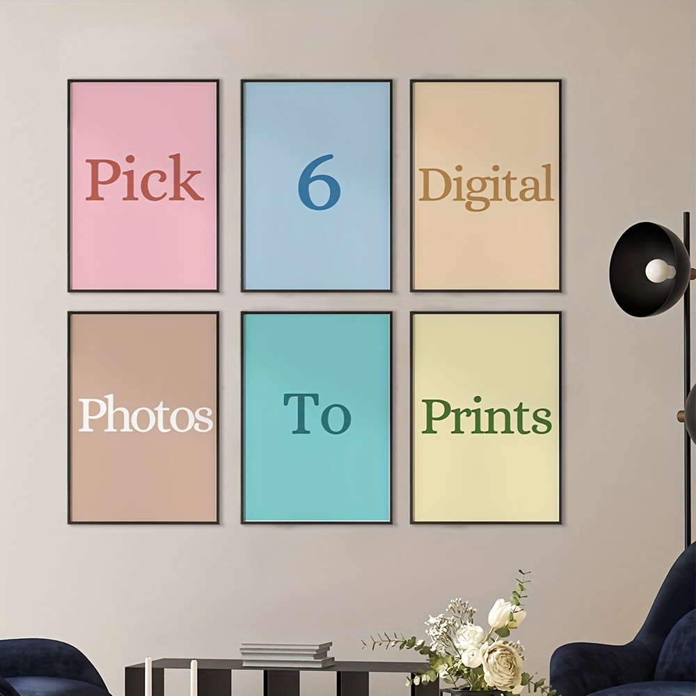 Home Office Photos - 6 adet/takım Kişiselleştirilmiş Özel Kanvas Baskı