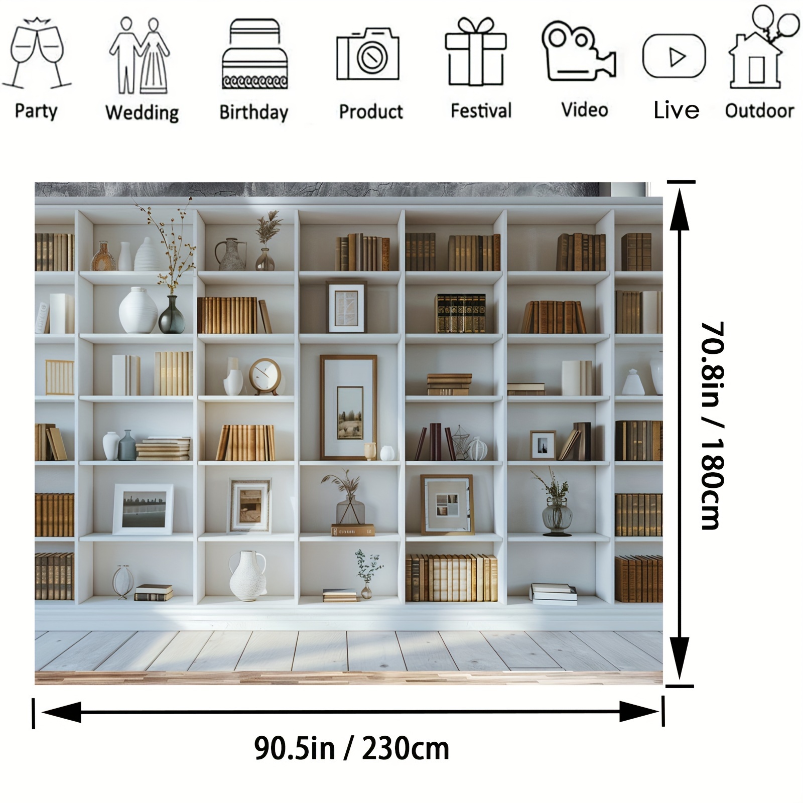 1 adet Beyaz Kitaplık arka pla - Home Office Background For Zoom incelemesi ve fiyatı