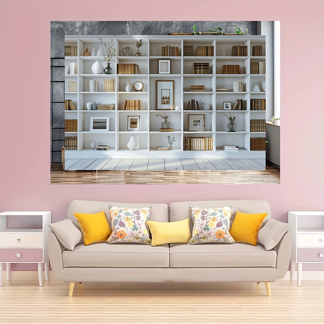1 adet Beyaz Kitaplık arka pla - Home Office Background For Zoom incelemesi ve fiyatı