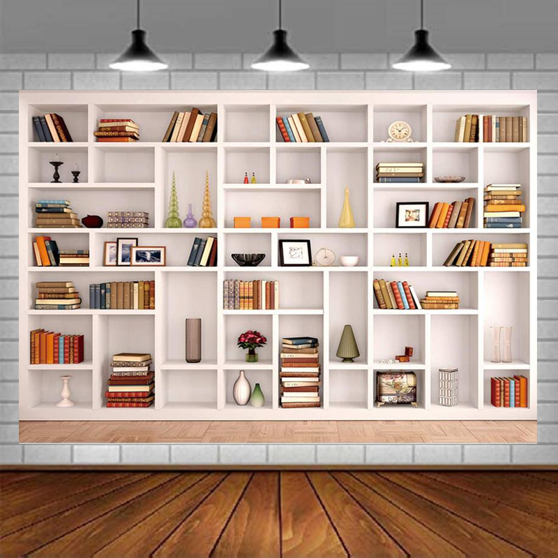 Beyaz Kitaplık Fotoğraf Arka P - Home Office Background For Zoom incelemesi ve fiyatı